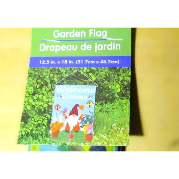 Garden Collection Other - Welcome Gnome Summer Garden Flag 12.5 x 18 inches Blue Birdhouses Potted Flowers